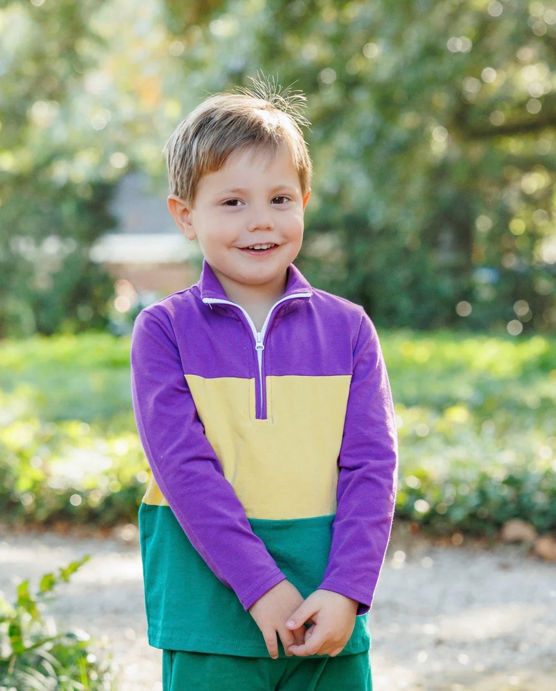 Mardi Gras Colorblock Pullover