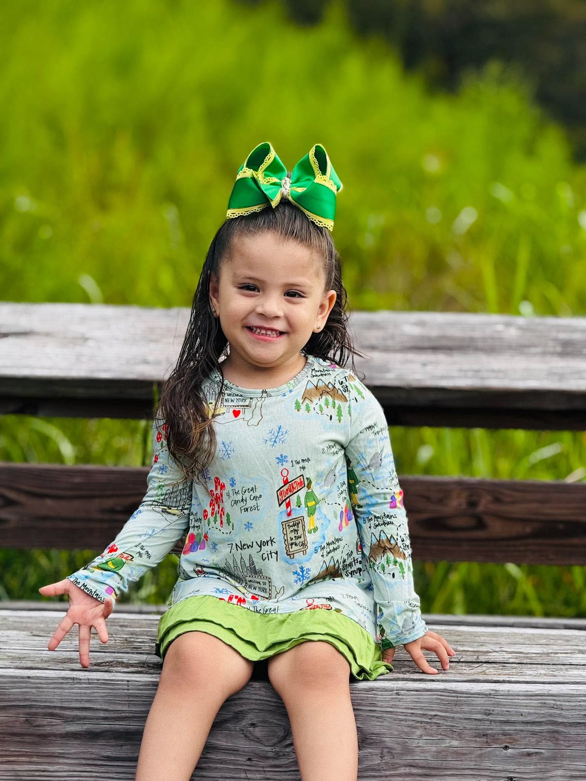 Buddy’s Map Bamboo Girl Ruffle Set