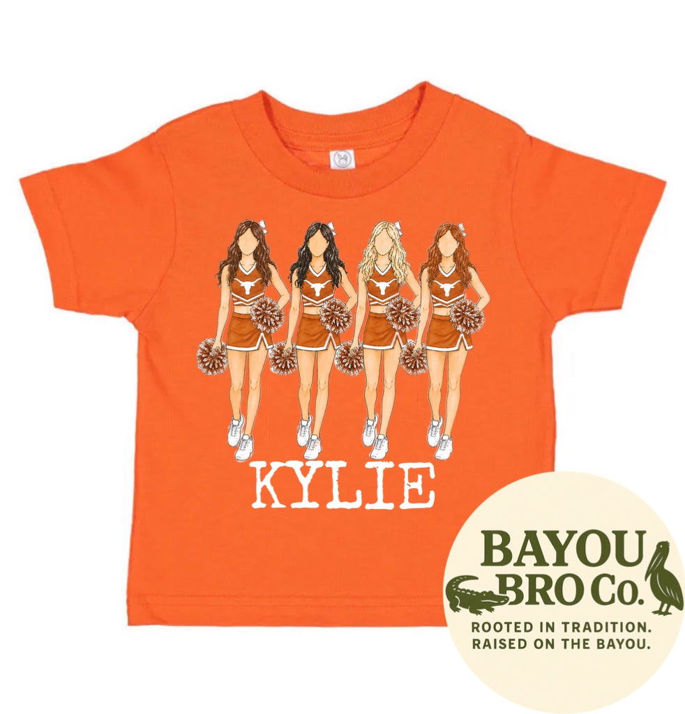 Long Horn Cheer Personalized Tee