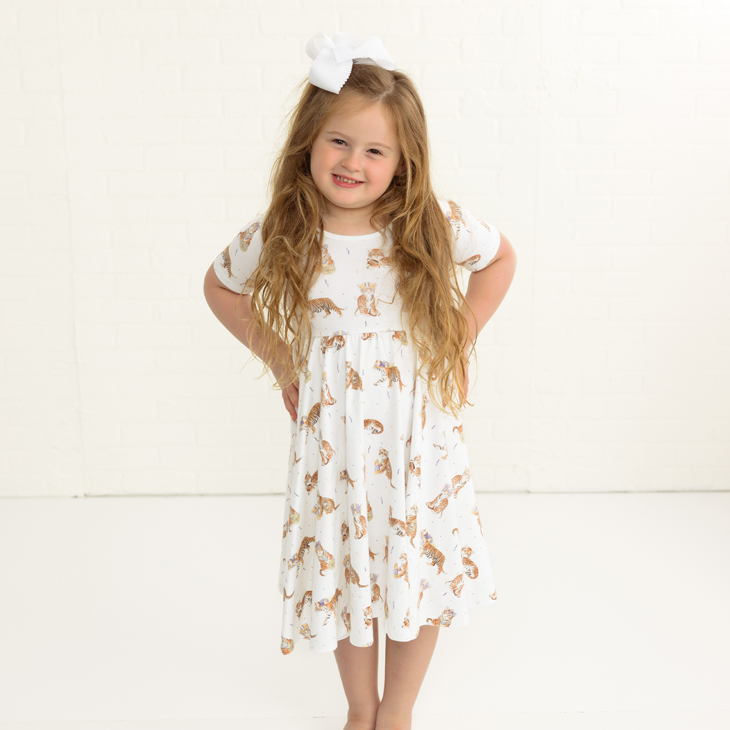 MVC: Louisiana Tigers Organic Cotton Twirl Dress
