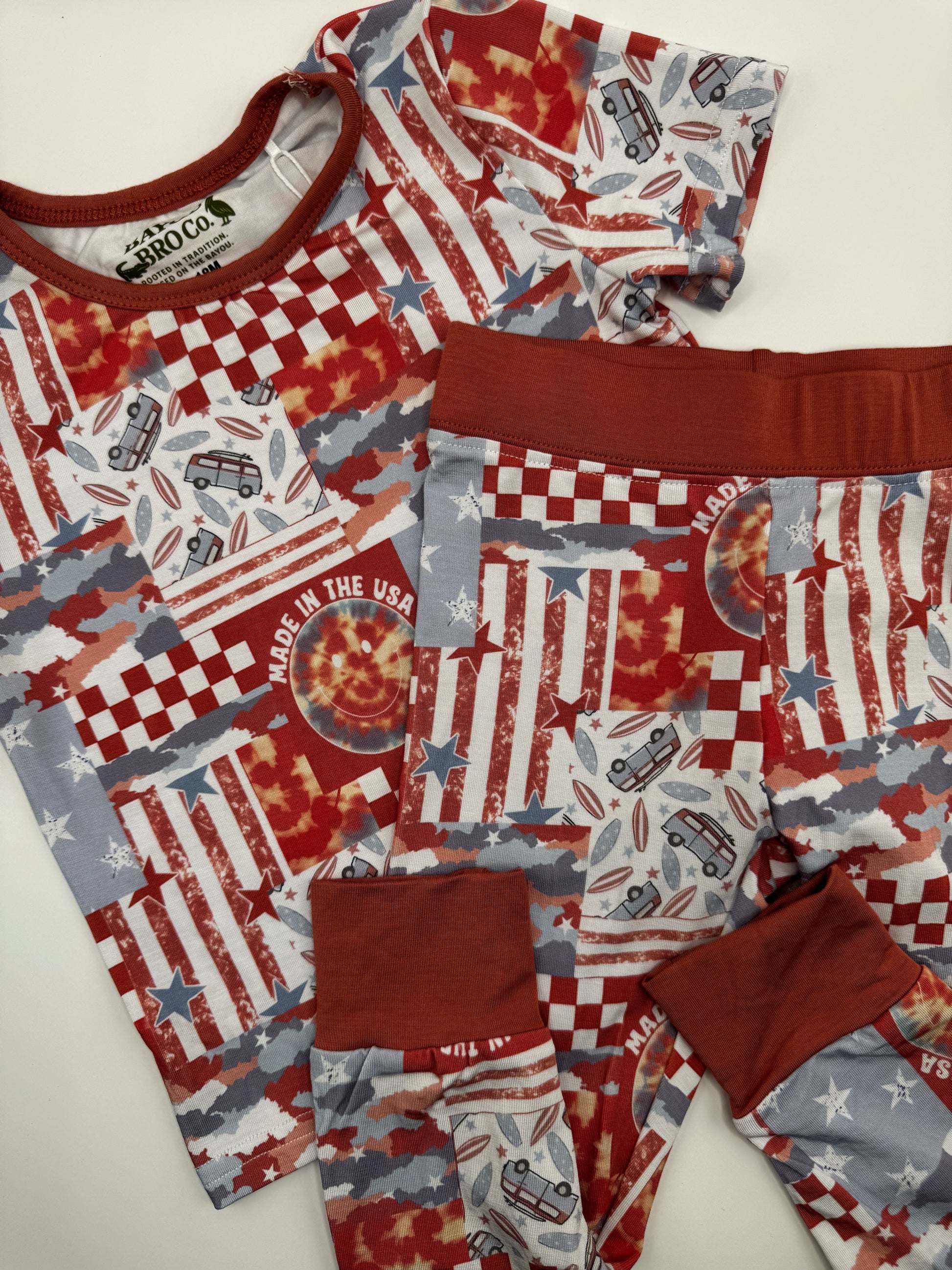 Patriotic Patchwork Bamboo Set