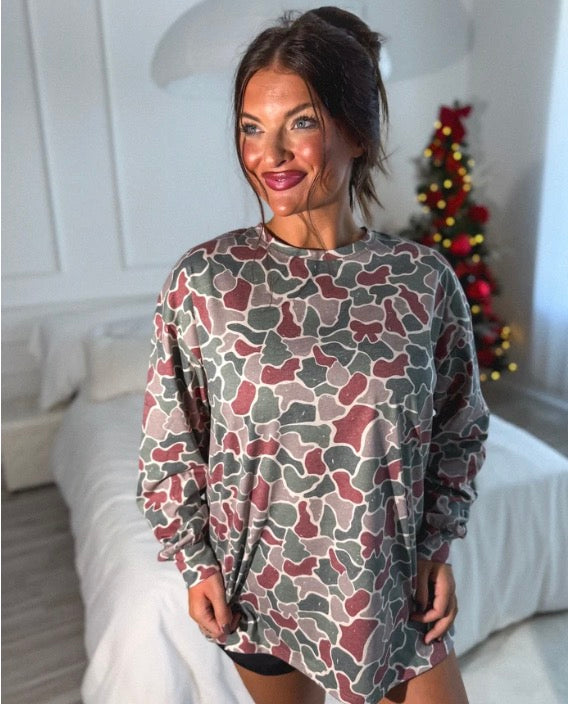 BIRDIE PREORDER Long Sleeve Tee in Mistletoe Marsh Duck Camo