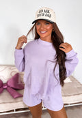 BIRDIE Waffle Knit Spring Set in Lilac (Sold As Set)