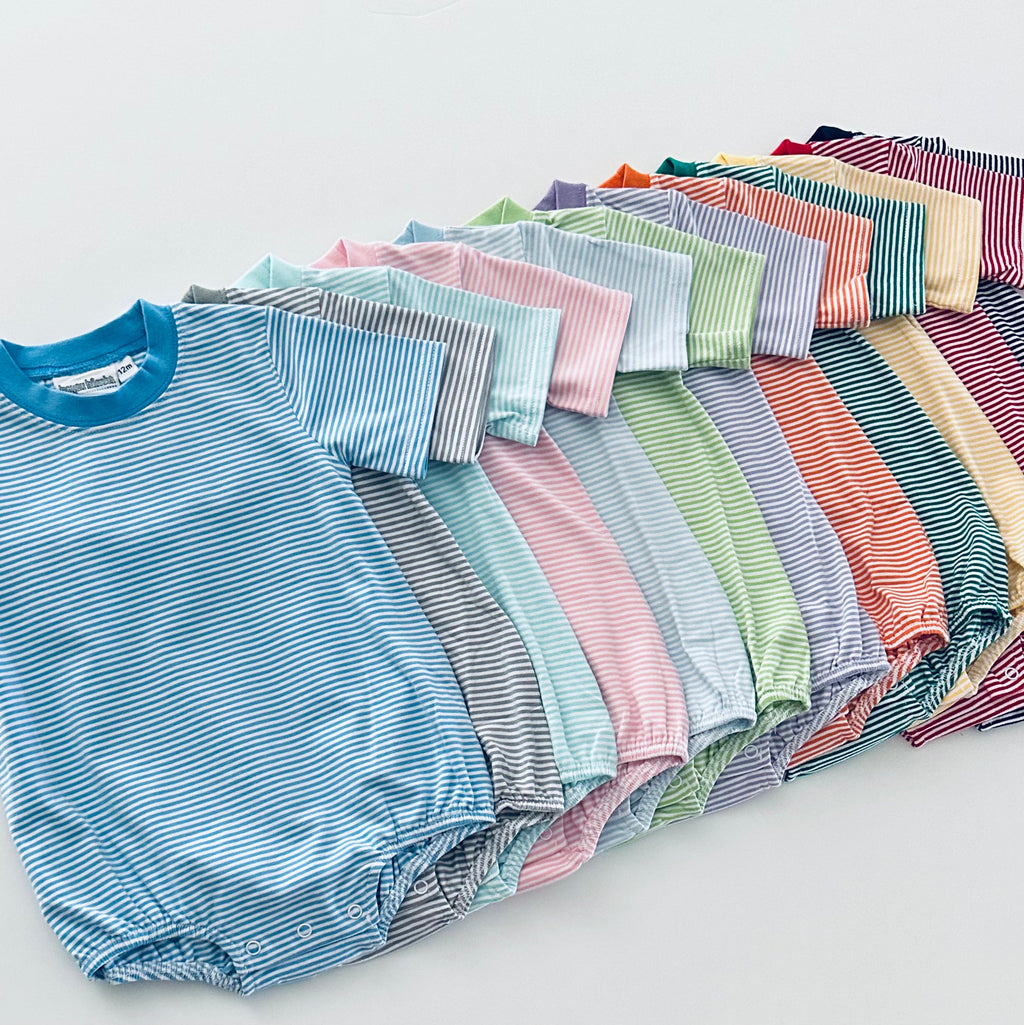 Knit Stripe Short Sleeve T-Shirt Bubble - PASTEL Colors