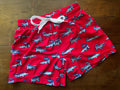 Boys Red Crocodile Swim Trunks