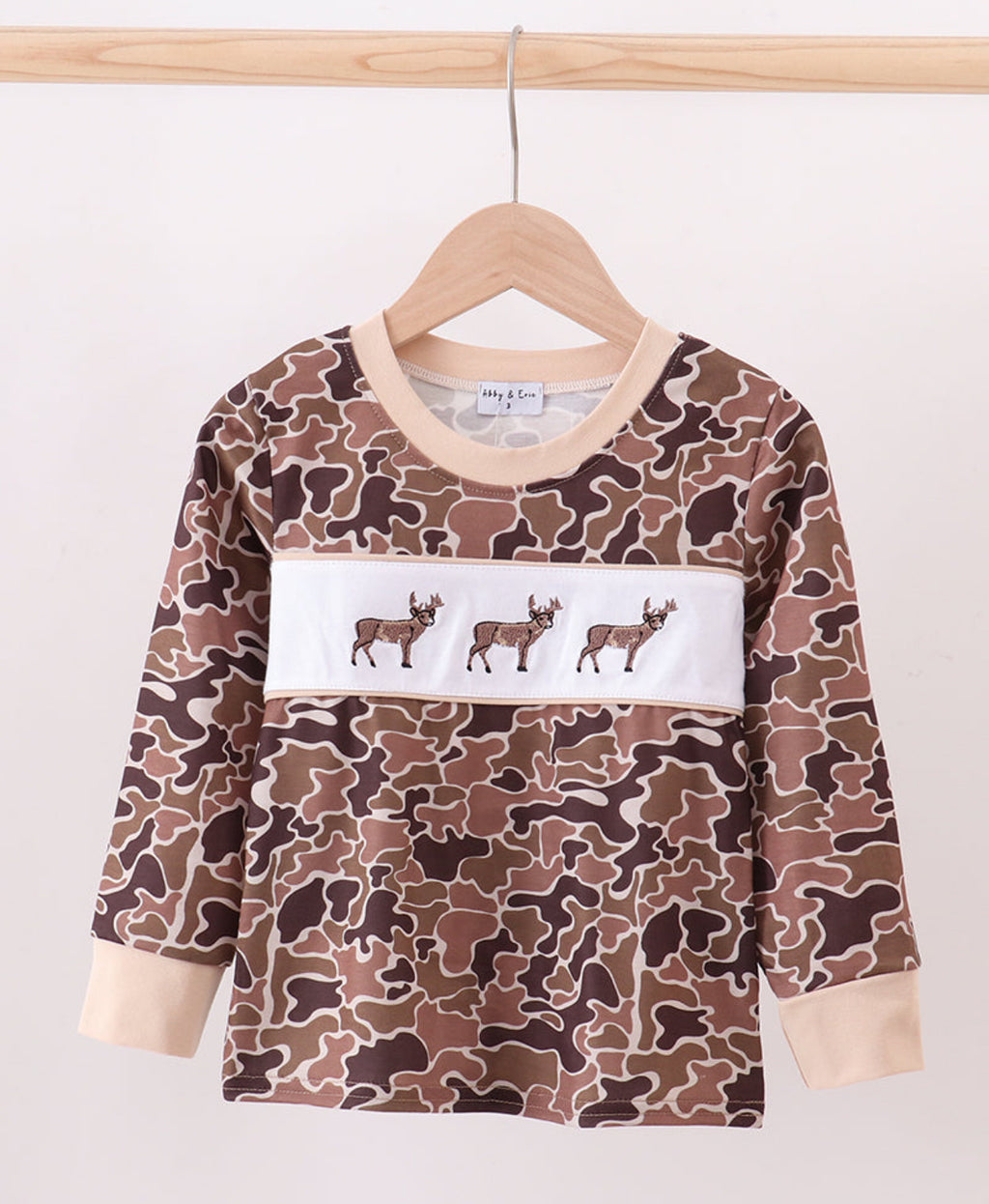 Camouflage Deer Embroidered Top