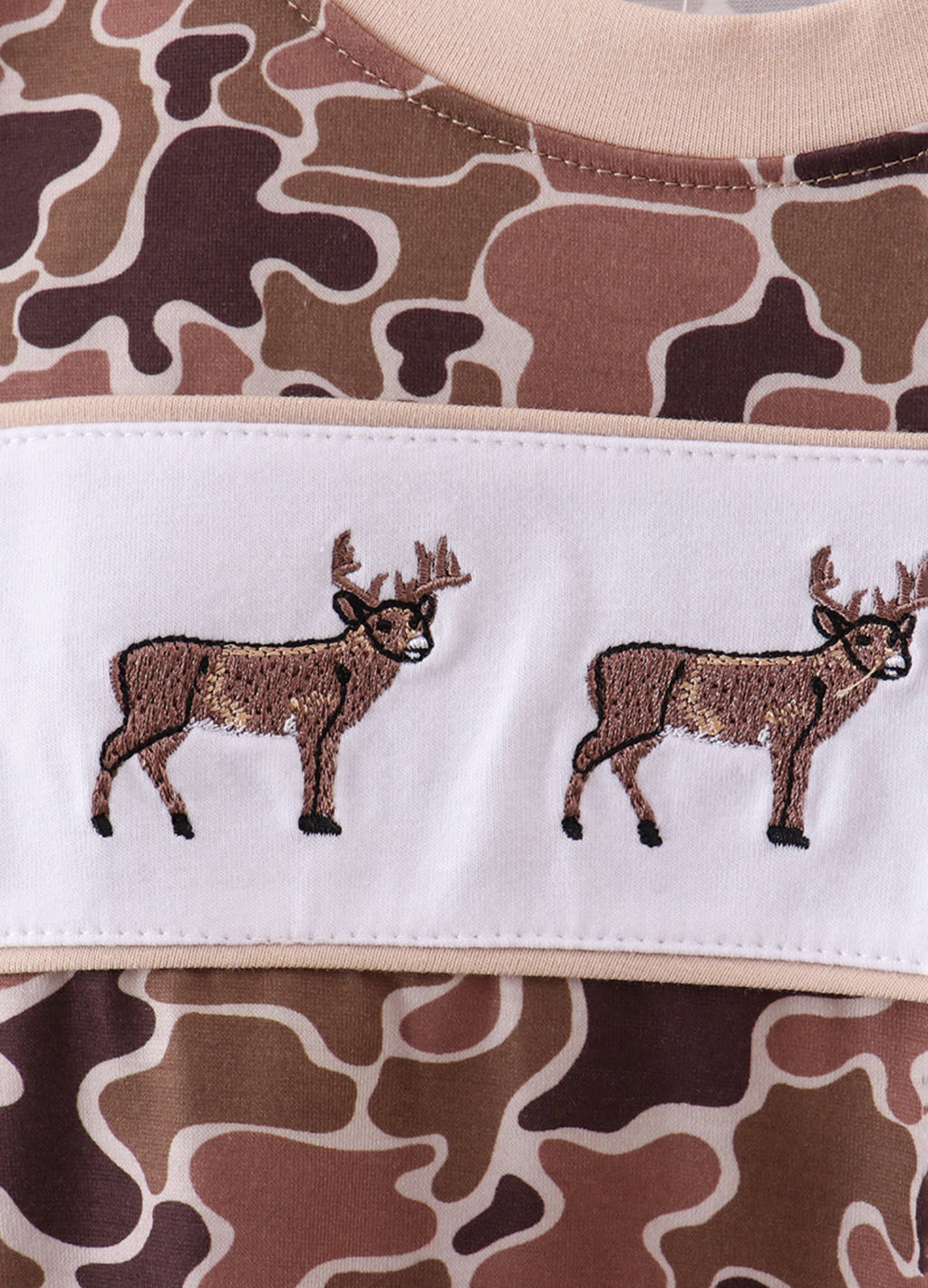 Camouflage Deer Embroidered Top