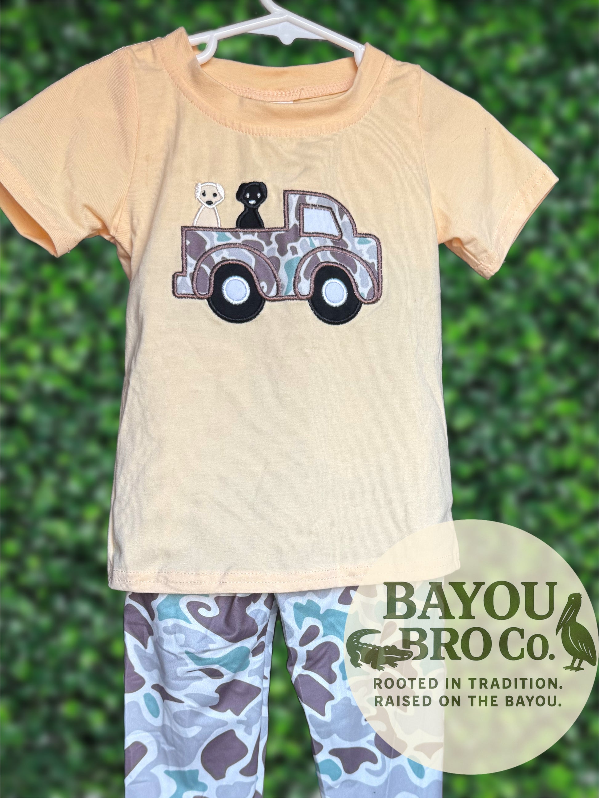 Appliqué Camo Truck Pant Set