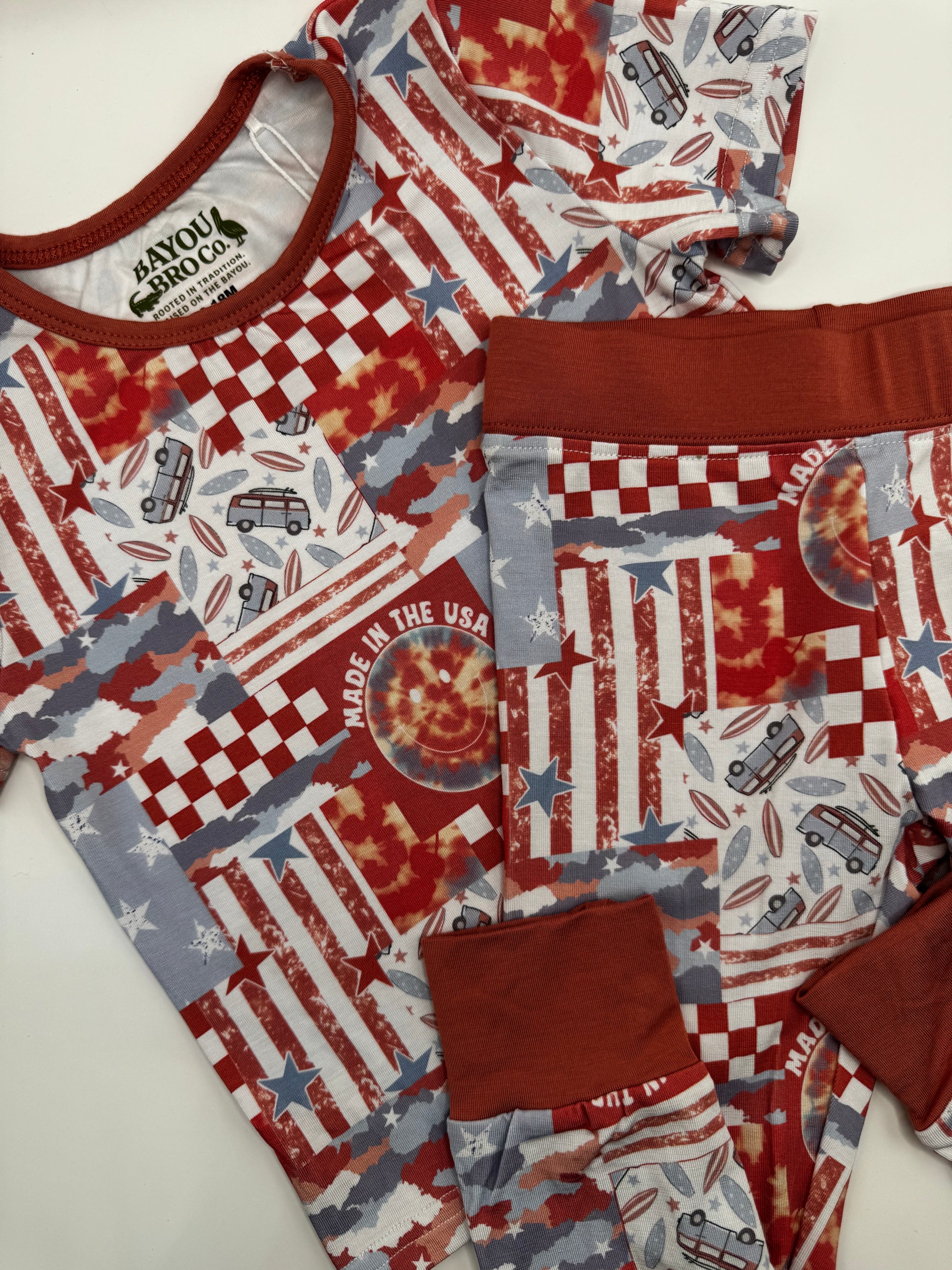 Patriotic Patchwork Bamboo Set