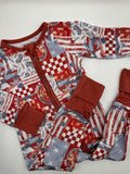 Patriotic Patchwork Bamboo Zippy