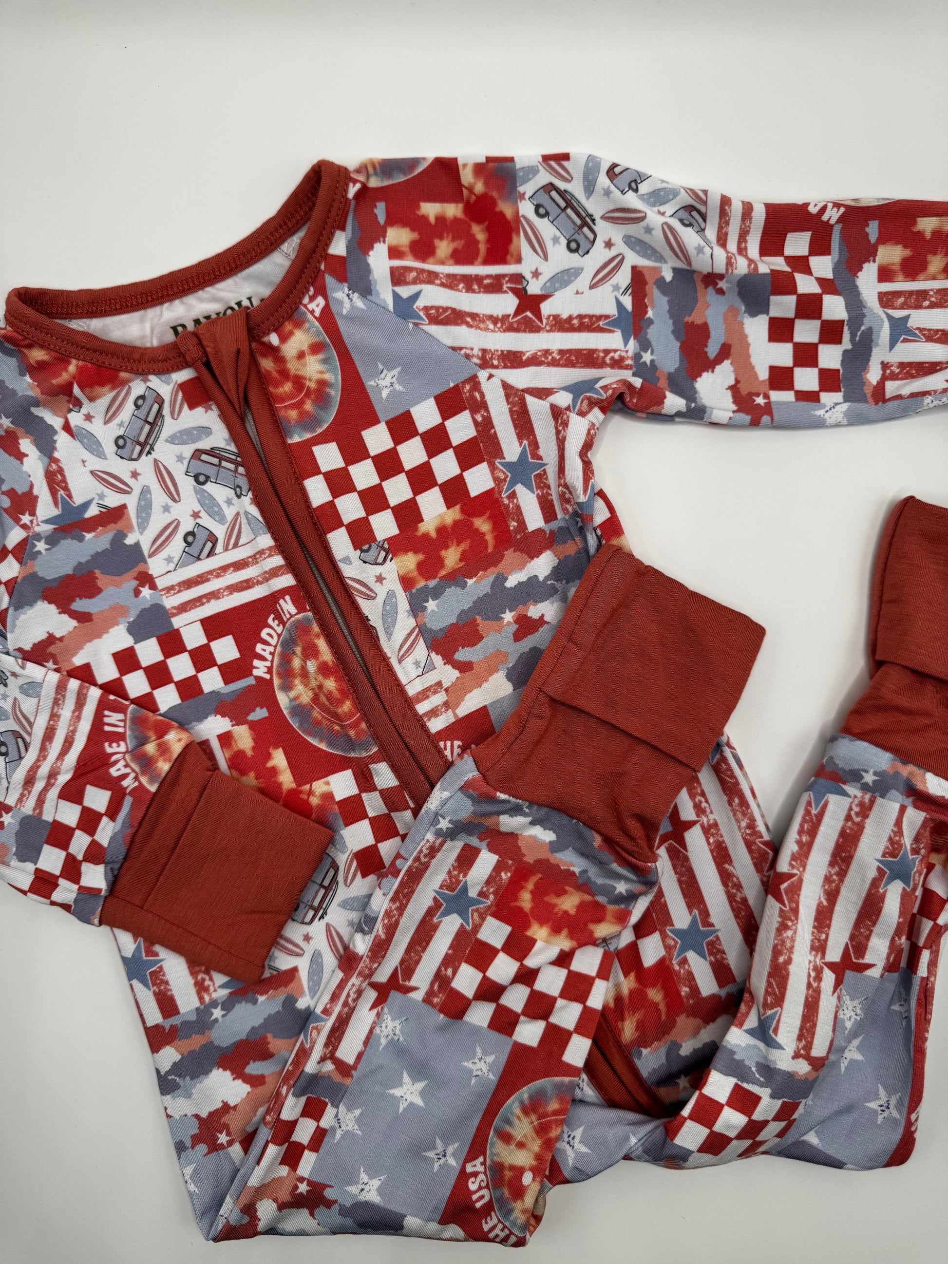 Patriotic Patchwork Bamboo Zippy