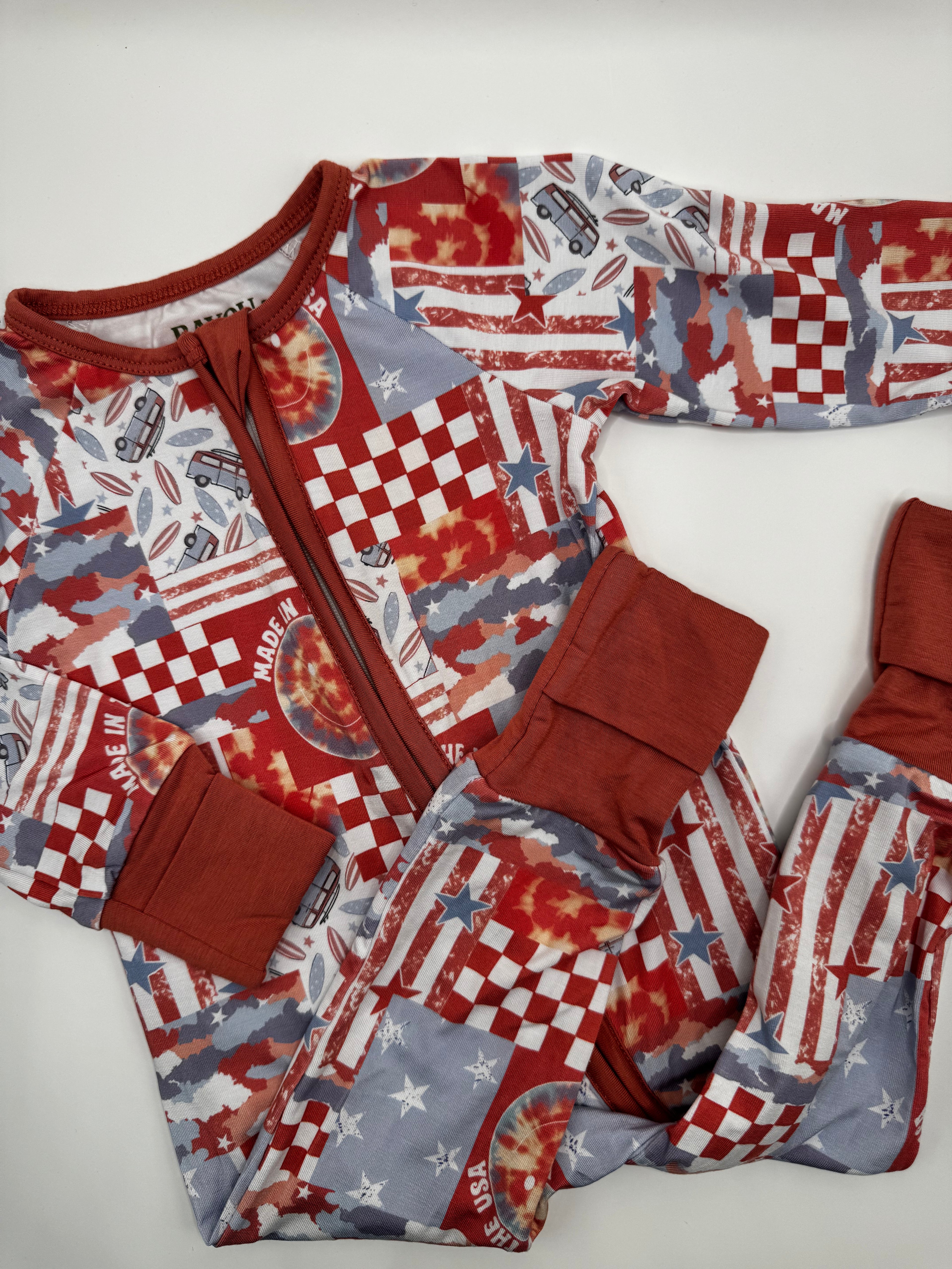 Patriotic Patchwork Bamboo Zippy