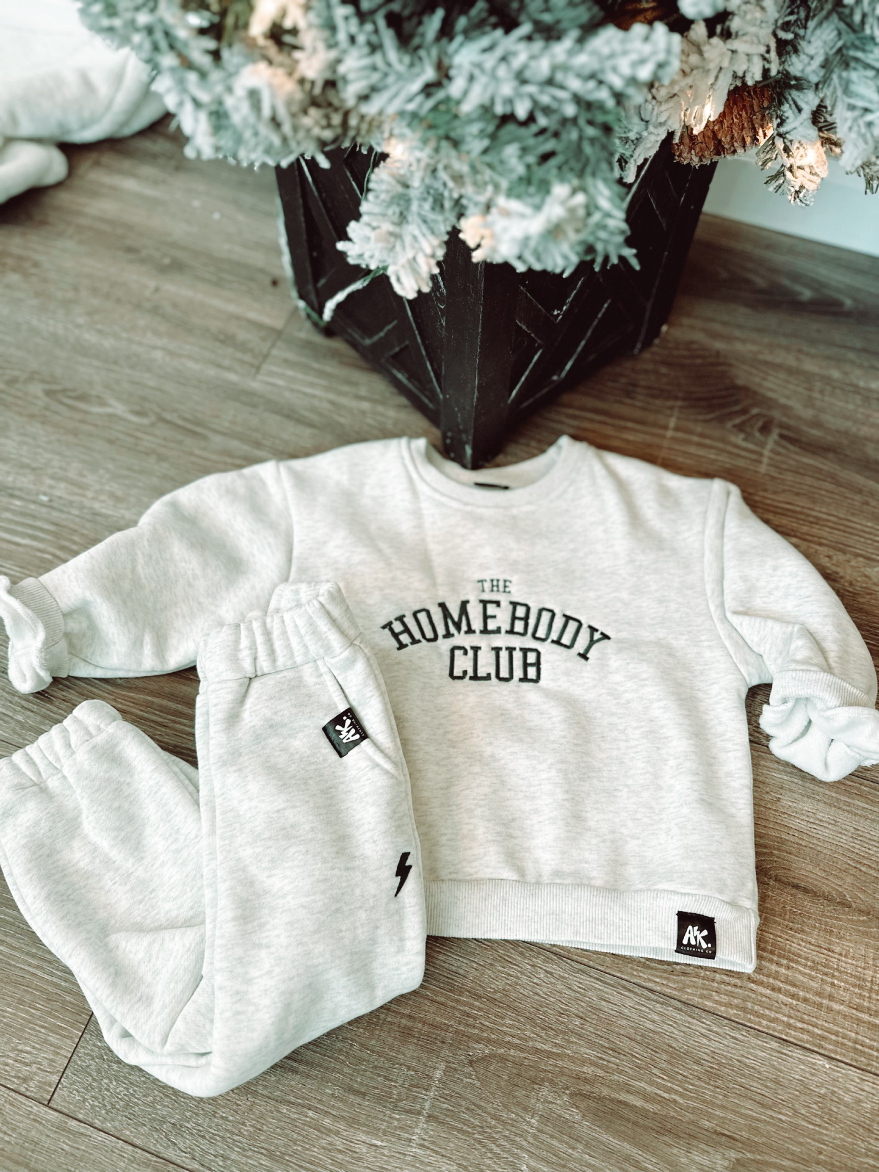 Homebody Sweat Suit-Ash gray