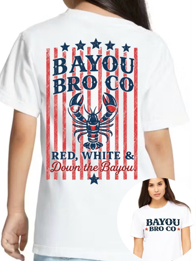 Red, White & Down the Bayou Graphic Tee