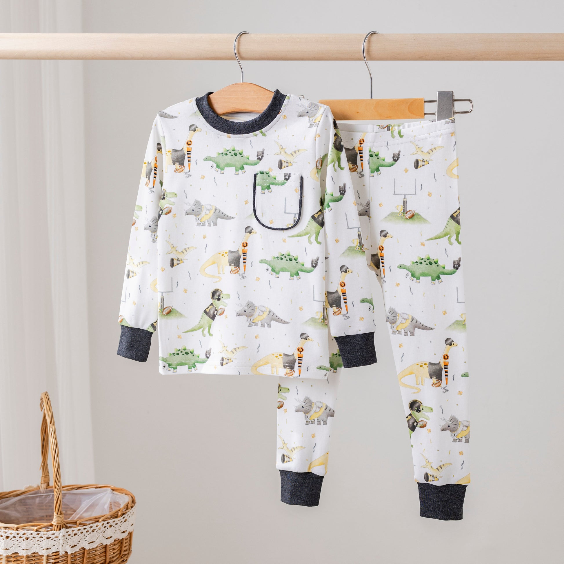 Saints Dinos All-Stars Organic Cotton Kids Pajamas