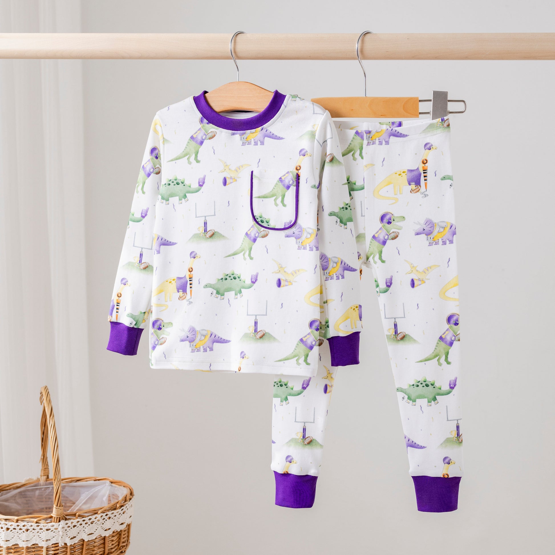 LSU Dinos All-Stars Organic Cotton Kids Pajamas