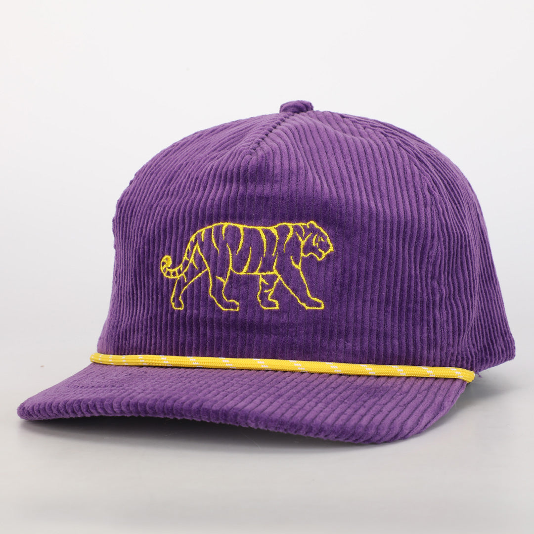 LSU Tiger Corduroy Rope Hat - Purple/Yellow