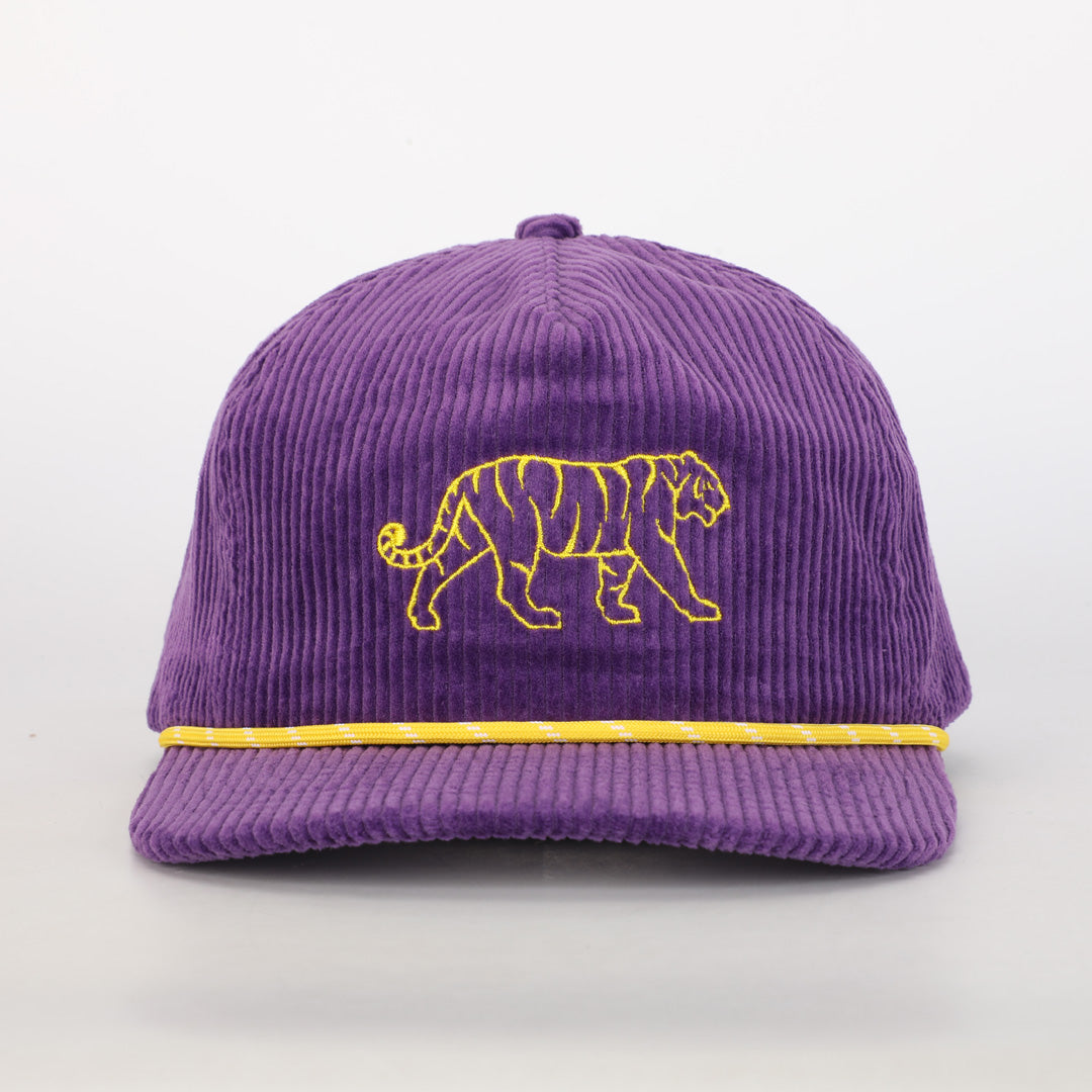 LSU Tiger Corduroy Rope Hat - Purple/Yellow