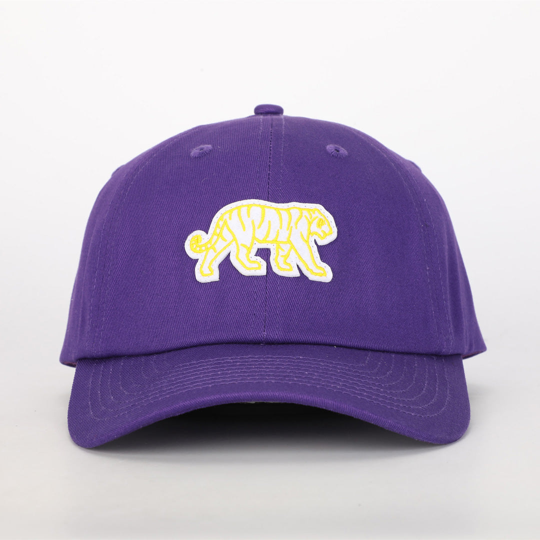 LSU Tiger Cotton Dad Hat- Purple