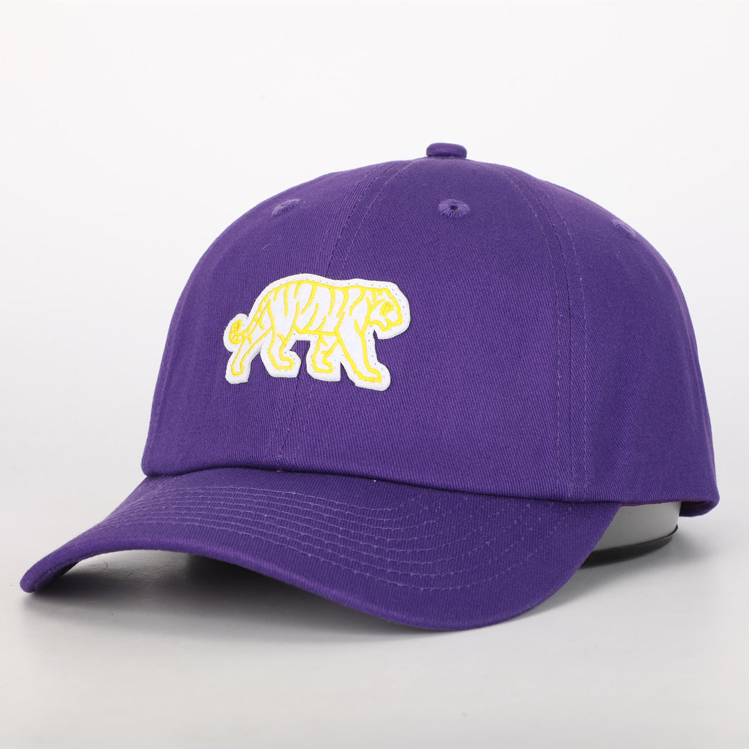 LSU Tiger Cotton Dad Hat- Purple